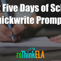 First 5 Days of School Quickwrite Prompts