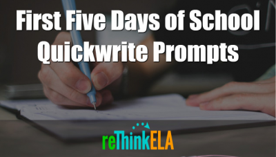 First 5 Days of School Quickwrite Prompts