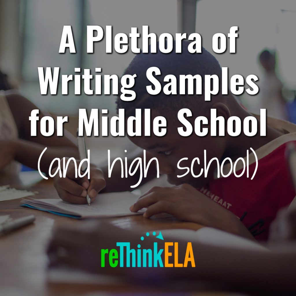 Middle School Writing Samples