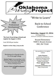 Oklahoma Writing Project Conference