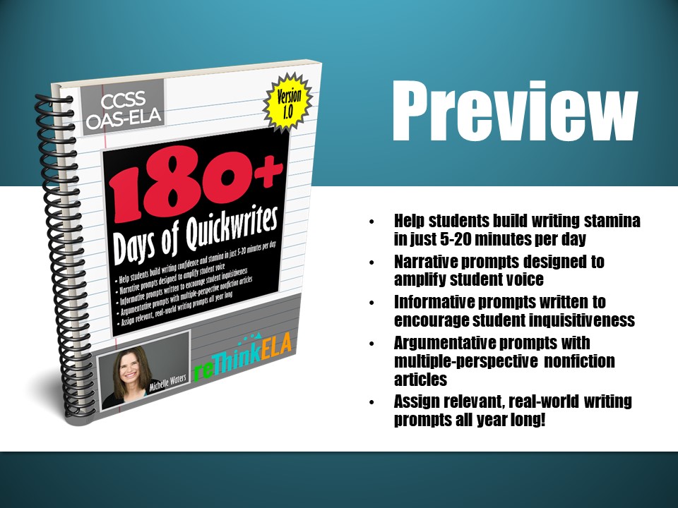 180+ Days of Quickwrites Student Writing Prompts