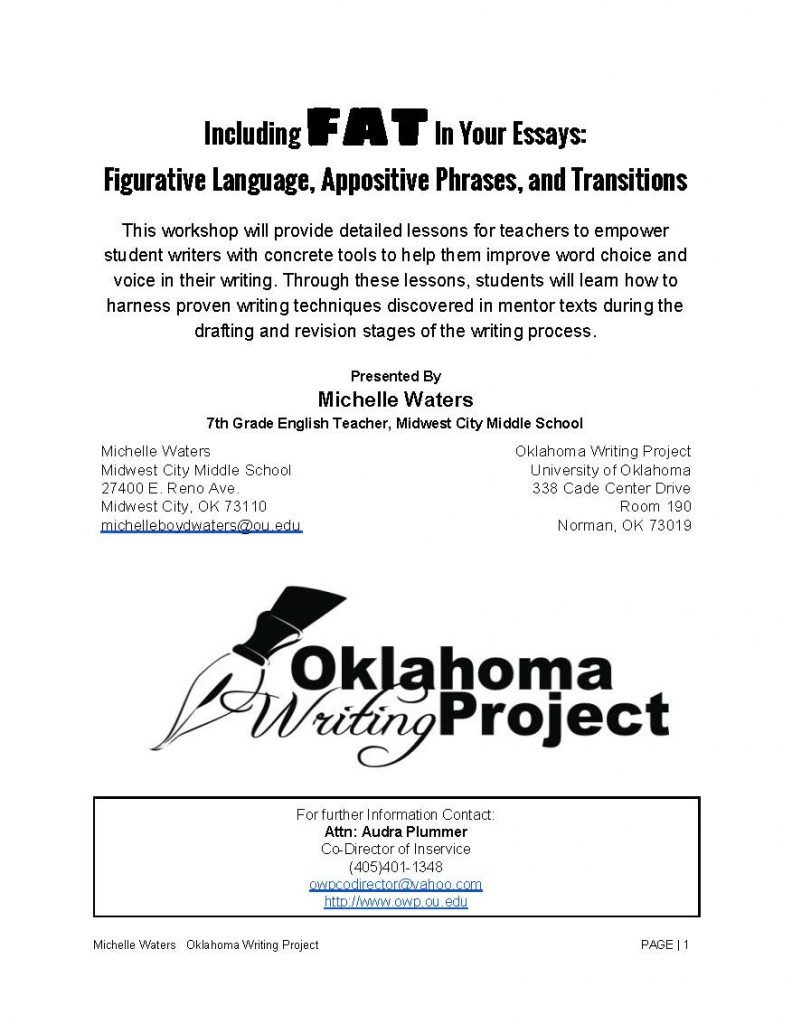 Image of OWP Presentation Packet