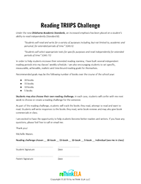 Reading TRIIPS Independent Reading Challenge