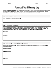 Advanced Word Mapping Graphic Organizer